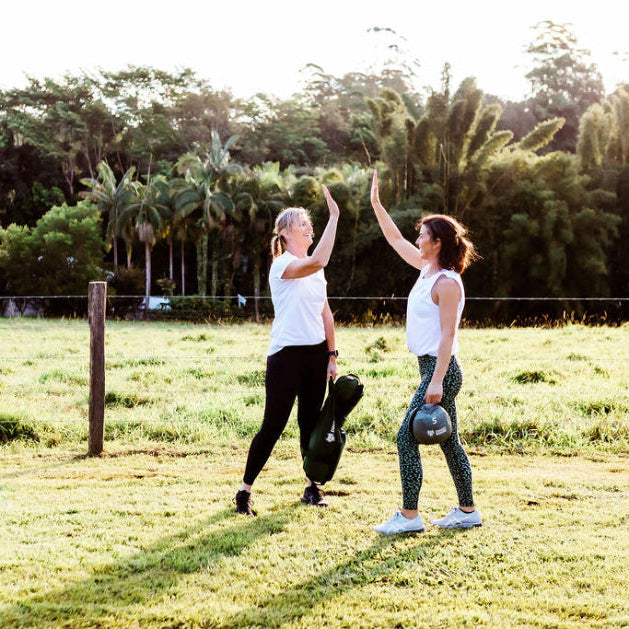 Two women exercising for strong bones on Sunshine Coast Queensland 